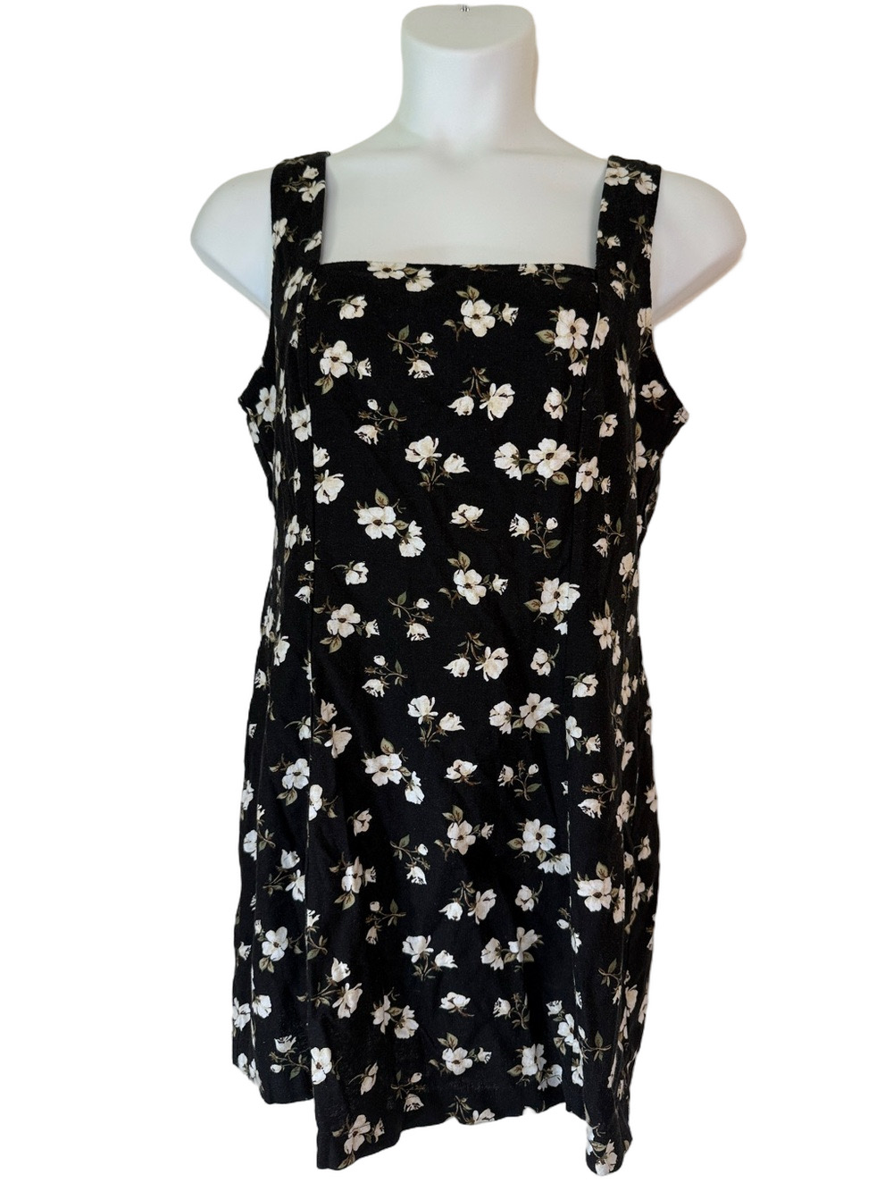 Old Navy Black Floral Square-Neck Mini Dress SKU1572